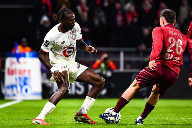 FOOTBALL : Stade Rennais vs Lille OSC - Ligue 1 - JournÃ e 26 - 15 03 2026 Ngal™ayel Mukau (Lille OSC) RennesFrance  Copyright: xBaptistexAutissierx
