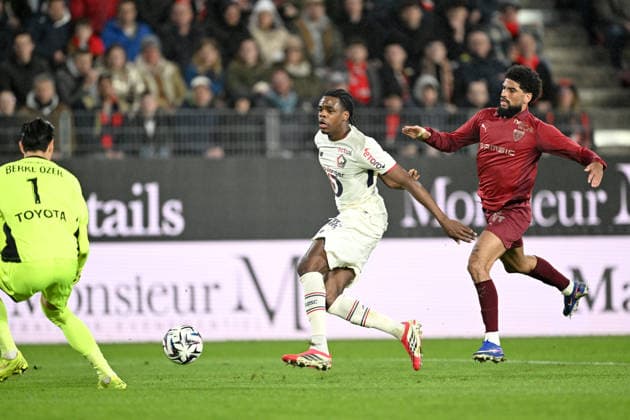 Stade Rennais FC v Lille OSC - Ligue 1 McDonald s 2025 2026 45 Mahdi CAMARA (srfc) - 03 Nathan NGOY (losc) during the Ligue 1 McDonald s match between Rennes and Lille at Roazhon Park on March 15, 2026 in Rennes, France. Rennes France  Copyright: xFEPx 776348327