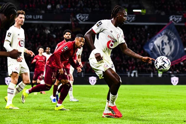 FOOTBALL : Stade Rennais vs Lille OSC - Ligue 1 - JournÃ e 26 - 15 03 2026 Ngal™ayel Mukau (Lille OSC) RennesFrance  Copyright: xBaptistexAutissierx