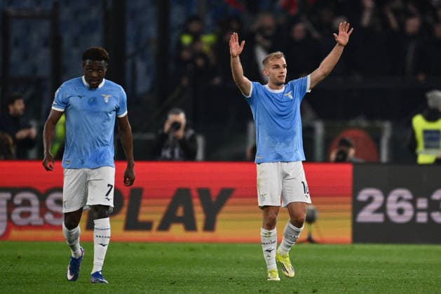 CALCIO - Serie A - SS Lazio vs AC Milan Gustav Isaksen of S.S. Lazio celebrates after scoring the goal of 1-0 during the 29th matchday of the Serie A championship between S.S. Lazio and A.C. Milan at the Olympic Stadium on March 15, 2026 in Rome, Italy. Rome Italy  Copyright: xIPAxSport ABACAx