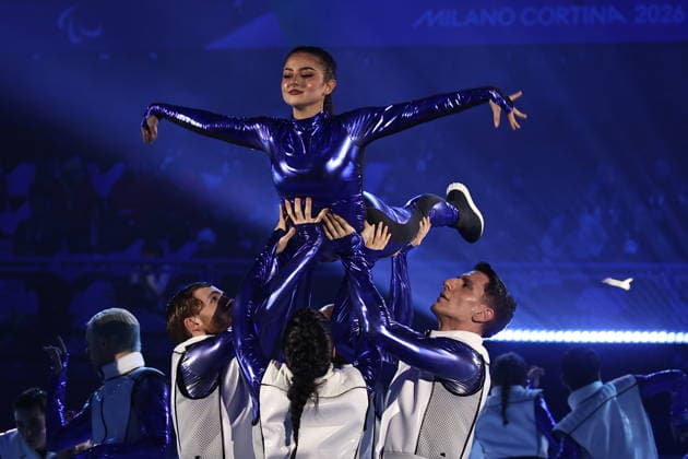 ITALY, CORTINA D AMPEZZO - MARCH 15, 2026: The closing ceremony of the 2026 Winter Paralympic Games at the Stadio Olimpico del Ghiaccio in Cortina d Ampezzo, Province of Belluno. Mikhail Tereshchenko TASS  90094434