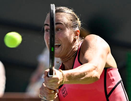 March 15, 2026 Aryna Sabalenka returns a shot against Elena Rybakina of Kazakhstan during their Women s Singles Finals match at the BNP Paribas Open held at the Indian Wells Tennis Garden in Indian Wells, California. Mandatory Photo Credit : CSM Tennis 2026: BNP Paribas Open MAR 15  - ZUMAc04_ 20260315_zma_c04_001 Copyright: xCharlesxBausx