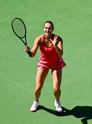 March 15, 2026 Aryna Sabalenka celebrates match point against Elena Rybakina of Kazakhstan during their Women s Singles Finals match at the BNP Paribas Open held at the Indian Wells Tennis Garden in Indian Wells, California. Mandatory Photo Credit : CSM Tennis 2026: BNP Paribas Open MAR 15  - ZUMAc04_ 20260315_zma_c04_007 Copyright: xCharlesxBausx