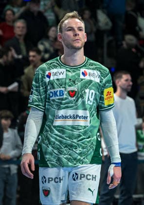 15.03.2026, xlakx, Handball Daikin HBL, Fuechse Berlin - HC Erlangen v.l. Mathias Gidsel (Fuechse Berlin) Portrait, Portraet, Einzelbild Berlin