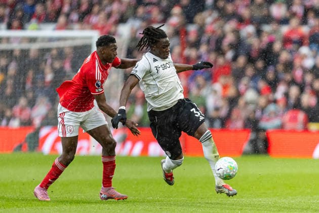 Nottingham Forest v Fulham, Premier League Fulham defender Calvin Bassey (3) runs forward with ball during the Premier League match between Nottingham Forest and Fulham at the City Ground, Nottingham, UK on 15 March 2026. Nottingham City Ground Nottinghamshire UK Editorial use only DataCo restrictions apply See www.football-dataco.com , Copyright: xManjitxNarotrax PSI-23895-0116