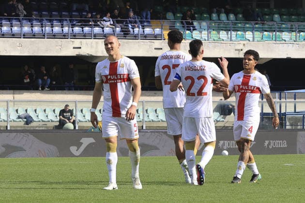CALCIO - Serie A - Hellas Verona FC vs Genoa CFC Genoa players celebrate the victory at the end of Hellas Verona FC vs Genoa CFC, 29Â° Serie A Enilive 2025-26 game at Marcantonio Bentegodi stadium in Verona (VR), Italy, on March 15, 2026. Verona Italy  Copyright: xIPAxSport ABACAx