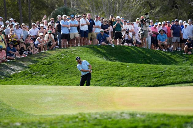March 15, 2026, Ponte Vedra, Florida, USA: March 15, 2026, Ponte Vedra, Florida.Cameron Young (USA) pitches on to the 14th green during the fourth round of The PLAYERS Championship at TPC Sawgrass. PGA, Golf Herren Tour 2026: The PLAYERS Championship  - ZUMAd212 20260315_zsp_d212_028 Copyright: xRichardxDolex