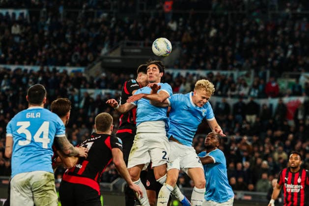 CALCIO - Serie A - SS Lazio vs AC Milan Matteo Cancellieri of SS Lazio and Oliver Provstgaard of SS Lazio during SS Lazio vs AC Milan, Italian soccer Serie A match in Rome, Italy, March 15 2026 Rome Italy  Copyright: xIPAxSport ABACAx
