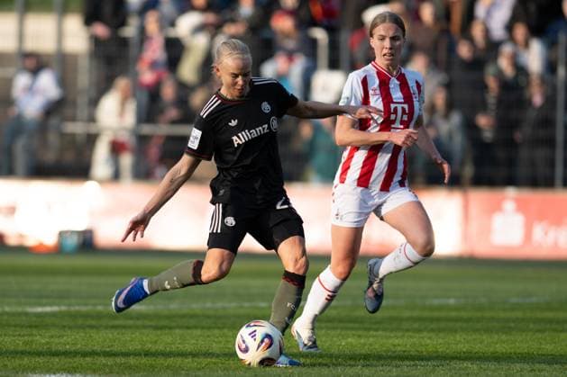 Pernille Harder 21 (FC Bayern Muenchen Frauen) erzielt das Tor zum 0:1, 1. FC Koeln Frauen vs. FC Bayern Muenchen Frauen, Fussball, Google Pixel Frauen-Bundesliga, 20. Spieltag, 2025 2026, 15.03.2026 DFB regulations prohibit any use of photographs as image sequences and or quasi-video Koeln Nordrhein-Westfalen Deutschland