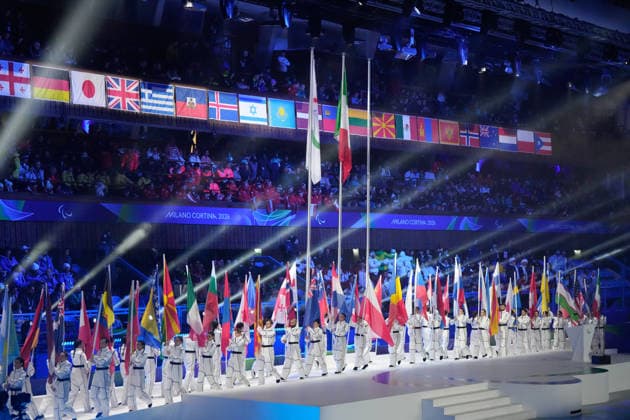 General View, MARCH 15, 2026 : the Milano Cortina 2026 Paralympic Winter games, Winterspiele,Spiele, Summer games Closing Ceremony at Cortina Curling Olympic Stadium in Cortina d Ampezzo, Italy. Noxthirdxpartyxsales  aflo_323664556