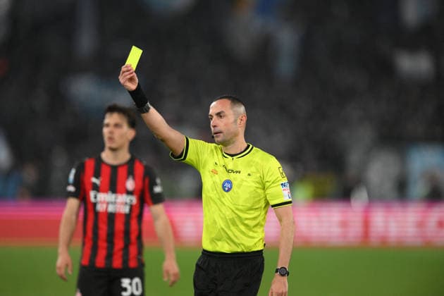 CALCIO - Serie A - SS Lazio vs AC Milan referee Marco Guida during the match of 29th day of the Serie A Championship between S.S.Lazio and A.C.Milan at the Olimpico Stadium on Mar 15, 2026 in Rome, Italy. during SS Lazio vs AC Milan, Italian soccer Serie A match in Rome, Italy, March 15 2026 Rome Italy  Copyright: xIPAxSport ABACAx