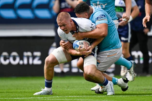 Anton Segner of the Blues, Blues v Moana Pasifika, round 5 Super Rugby Pacific match at Eden Park, Auckland, New Zealand on Sunday 15 March 2026. Photo: Alan Lee Auckland New Zealand Copyright: xAlanxLeex xx