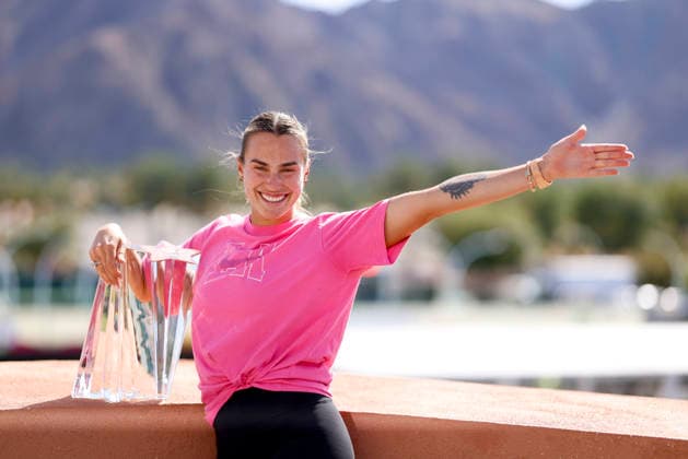 Tennis 2026: BNP Paribas Open MAR 15 March 15, 2026 Aryna Sabalenka poses with the championship trophy after defeating Elena Rybakina of Kazakhstan during their Women s Singles Finals match at the BNP Paribas Open held at the Indian Wells Tennis Garden in Indian Wells, California. Mandatory Photo Credit : Charles Baus CSM (Credit Image: Â Charles Baus Cal Media) Indian Wells Ca United States of America EDITORIAL USE ONLY Copyright: xx ZUMA-20260315_zma_c04_074.jpg CharlesxBausx csmphotothree481193