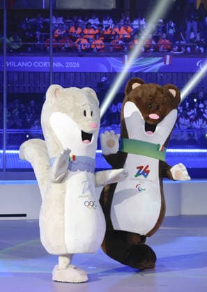 Milan Cortina Paralympics: Closing ceremony Milan Cortina Olympic mascot Tina (L) and Paralympic mascot Milo are seen during the closing ceremony of the Milan Cortina Paralympics at Cortina Curling Olympic Stadium on March 15, 2026, in Cortina d Ampezzo, Italy.  A14AA0005389422P