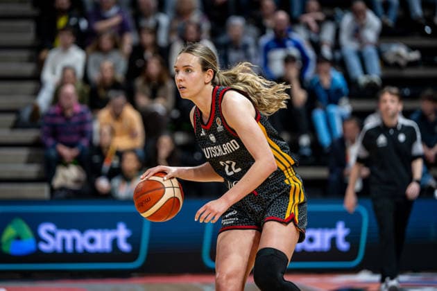 Basketball Villeurbanne 14.03.2026 Wommen™s Basketball World Cup 2026 Qualifying Tournament Kolumbien (COL) - Deutschland (GER) Emily Bessoir (Deutschland, No.22) *** Basketball Villeurbanne 14 03 2026 Wommen™s Basketball World Cup 2026 Qualifying Tournament Colombia COL Germany GER Emily Bessoir Germany, No 22
