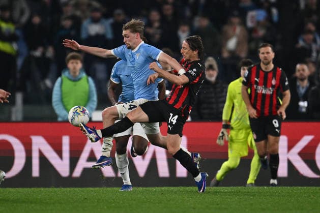 SS Lazio v AC Milan - Serie A Keneth Taylor of S.S. Lazio and Luka Modric of A.C. Milan are in action during the 29th matchday of the Serie A championship between S.S. Lazio and A.C. Milan at the Olympic Stadium in Rome, Italy, on March 15, 2026. Rome Italy Italy  Copyright: xDomenicoxCippitellix originalFilename:cippitelli-sslaziov260315_npK9Q.jpg