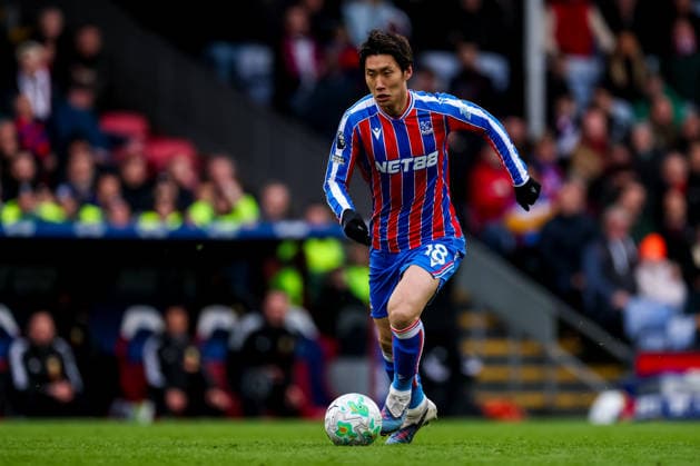 LONDON, ENGLAND - MARCH 15: Daichi Kamada of Crystal Palace dribbles with the ball during the Premier League match between Crystal Palace and Leeds United at Selhurst Park on March 15, 2026 in London, England.  Copyright: xRenexNijhuis MBxMediax