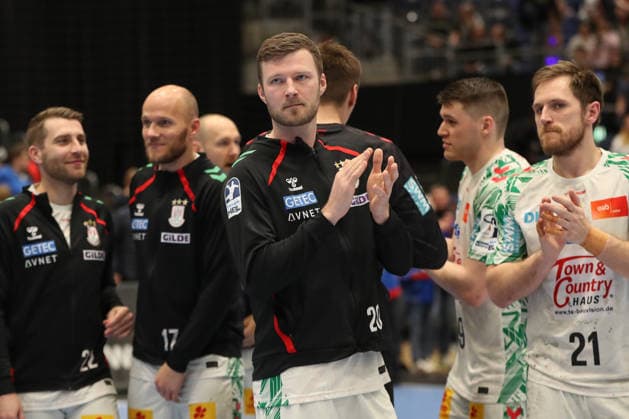 15.03.2026, xgox, Handball - Daikin HBL Bergischer HC - SC Magdeburg emspor, v.l. Philipp Weber (Magdeburg, 20) Jubel ueber den Sieg, Jubel nach Spielende Duesseldorf