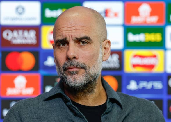 Pep Guardiola manager of Manchester City speaks with the media during the press conference, PK, Pressekonferenz training at the Academy Stadium, Manchester. Picture date: 16th March 2026. Picture credit should read: Cody Froggatt Sportimage EDITORIAL USE ONLY. No use with unauthorised audio, video, data, fixture lists, club league logos or live services. Online in-match use limited to 120 images, no video emulation. No use in betting, games or single club league player publications. SPI_008_CF_MANCHESTER_CITY_PRESS SPI-4607-0005