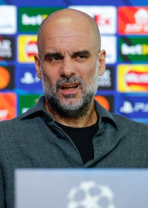 Pep Guardiola manager of Manchester City speaks with the media during the press conference, PK, Pressekonferenz training at the Academy Stadium, Manchester. Picture date: 16th March 2026. Picture credit should read: Cody Froggatt Sportimage EDITORIAL USE ONLY. No use with unauthorised audio, video, data, fixture lists, club league logos or live services. Online in-match use limited to 120 images, no video emulation. No use in betting, games or single club league player publications. SPI_007_CF_MANCHESTER_CITY_PRESS SPI-4607-0008