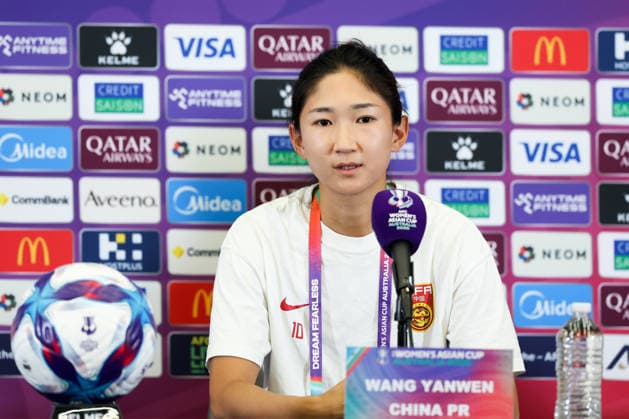 PERTH, AUSTRALIA - MARCH 16: Wang Yanwen, player of Team China, attends a press conference, PK, Pressekonferenz before the AFC Women s Asian Cup Australia 2026 Semifinal game between China and Australia on March 16, 2026 in Perth, Australia.  Copyright: xWuxZhizhaox 111628543682