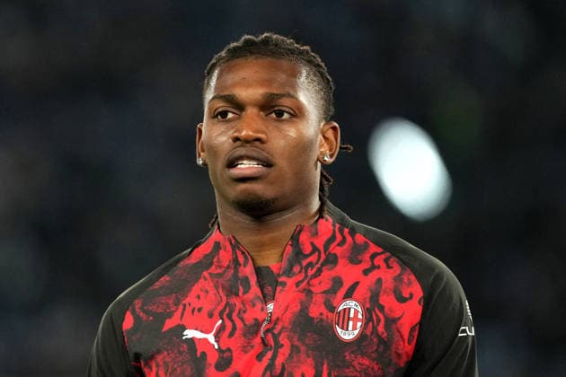 Rafael Leao of AC Milan during the pre-game warm-up of the Serie A 2025 2026 football match between SS Lazio and AC Milan at Stadio Olimpico in Rome (Italy), March 15, 2026. AntoniettaxBaldassarre