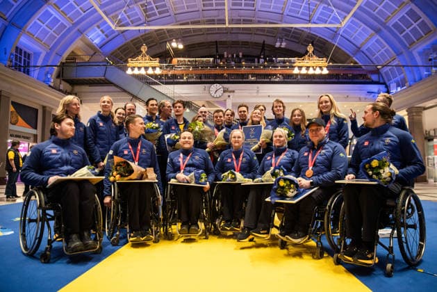 260316 Team Sweden during a homecoming celebration event after returning home from the Milano Cortina 2026 Winter Paralympic Games on March 16, 2026 in Stockholm. Photo: Caisa Rasmussen BILDBYRAN COP 353 CR0036 paralympic games paralympics paralympiska spel paralympiske leker vinter-paralympics winter paralympics milano cortina 2026 milano cortina 2026 winter paralympic games parasport para sports bbeng hemkomst sweden sverige *** 260316 Team Sweden during a homecoming celebration event after returning home from the Milano Cortina 2026 Winter Paralympic Games on March 16, 2026 in Stockholm Photo Caisa Rasmussen BILDBYRAN COP 353 CR0036 paralympic games paralympiska spel paralympiske leker vinter paralympics winter paralympics milano cortina 2026 milano cortina 2026 winter paralympic games parasport para sports bbeng hemkomst sweden sverige  Copyright: CAISAxRASMUSSEN BB260316BB607