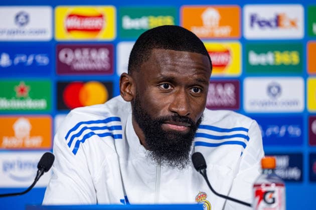 Football - UEFA Champions League - Round of 16 - 2nd Leg - Manchester City FC v Real Madrid CF - MD-1 MANCHESTER, ENGLAND - Monday, March 16, 2026: Real Madrid s Antonio Rüdiger during a training session at the City of Manchester Stadium ahead of the UEFA Champions League Round of 16 2nd Leg match between Manchester City FC and Real Madrid CF. (Photo by David Rawcliffe Propaganda) MANCHESTER City of Manchester Stadium GREATER MANCHESTER ENGLAND  Copyright: xDavidxRawcliffex P2026-03-16-Man_City_Madrid_MD-1-6