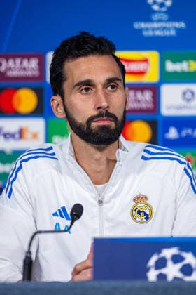 Football - UEFA Champions League - Round of 16 - 2nd Leg - Manchester City FC v Real Madrid CF - MD-1 MANCHESTER, ENGLAND - Monday, March 16, 2026: Real Madrid s head coach Ã?lvaro Arbeloa during a press conference, PK, Pressekonferenz at the City of Manchester Stadium ahead of the UEFA Champions League Round of 16 2nd Leg match between Manchester City FC and Real Madrid CF. (Photo by David Rawcliffe Propaganda) MANCHESTER City of Manchester Stadium GREATER MANCHESTER ENGLAND  Copyright: xDavidxRawcliffex P2026-03-16-Man_City_Madrid_MD-1-23