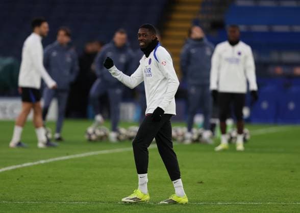 LONDON, ENGLAND, MARCH 16: Ousmane Dembele of Paris Saint-Germain during the Paris Saint-Germain FC press conference, PK, Pressekonferenz & Training session on MD-1 ahead of the match between Chelsea FC and Paris Saint-Germain FC in the UEFA Champions League, Round of 16, 2nd Leg match at Stamford Bridge Stadium in London, England, on March 16. (Photo by Daniel Weir)  Copyright: xDanielxWeir SportsxPressxPhotox Sportspressphoto_SPR112182