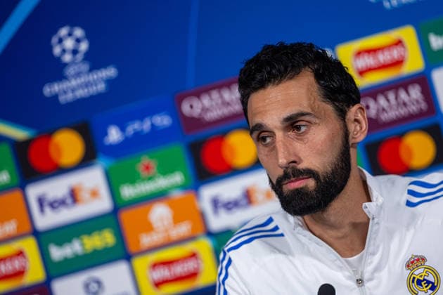 Football - UEFA Champions League - Round of 16 - 2nd Leg - Manchester City FC v Real Madrid CF - MD-1 MANCHESTER, ENGLAND - Monday, March 16, 2026: Real Madrid s head coach Ã?lvaro Arbeloa during a press conference, PK, Pressekonferenz at the City of Manchester Stadium ahead of the UEFA Champions League Round of 16 2nd Leg match between Manchester City FC and Real Madrid CF. (Photo by David Rawcliffe Propaganda) MANCHESTER City of Manchester Stadium GREATER MANCHESTER ENGLAND  Copyright: xDavidxRawcliffex P2026-03-16-Man_City_Madrid_MD-1-35