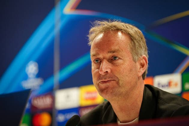 England: Pressekonferenz mit Kasper Hjulmand (Trainer, Bayer 04 Leverkusen) und Exequiel Palacios (Bayer 04 Leverkusen, 25) vor dem UEFA Champions League 2025 - 2026, Achtelfinale (Rückspiel) FC Arsenal London vs Bayer 04 Leverkusen - Emirates Stadium (London): Copyright: xJOERANxSTEINSIEKx