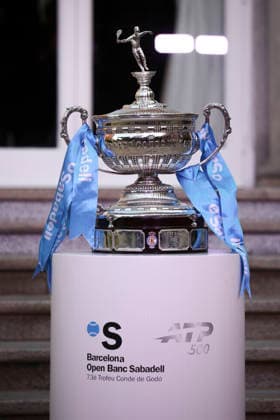 March 16, 2026, Barcelona, Barcelona, Spain: View of the trophy, during the presentation of the ATP, Tennis Herren 500 Barcelona Open Banc Sabadell - 73nd Conde de Godo Trophy at Palauet Albeniz on March 16, 2026 in Barcelona, Spain. Barcelona Spain - ZUMAa181 20260316_zaa_a181_019 Copyright: xJavierxBorregox