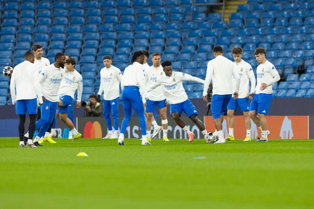 Manchester City press conference, PK, Pressekonferenz UEFA Champions League 2025 26 Round of 16, Matchday -1 Real Madrid players during a training session before the UEFA Champions League 2025 26 Round of 16, 1st leg against Manchester City at the City of Manchester Stadium in Manchester, United Kingdom, on March 16, 2026. Manchester Manchester  Copyright: xMIxNewsx originalFilename:fletcher-manchest260316_npNHh.jpg