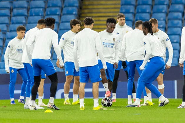 Manchester City press conference, PK, Pressekonferenz UEFA Champions League 2025 26 Round of 16, Matchday -1 Real Madrid players during a training session before the UEFA Champions League 2025 26 Round of 16, 1st leg against Manchester City at the City of Manchester Stadium in Manchester, United Kingdom, on March 16, 2026. Manchester Manchester  Copyright: xMIxNewsx originalFilename:fletcher-manchest260316_npR3k.jpg
