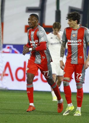 Cremonese David Okereke esultanza goal 1-3 during the Serie A soccer match between Cremonese and Fiorentina. at the Giovanni Zini in Cremona, north west Italy - Lunedi , 16 Marzo 2026. - Soccer .  Copyright: xAlbertoxMariani LaPressex