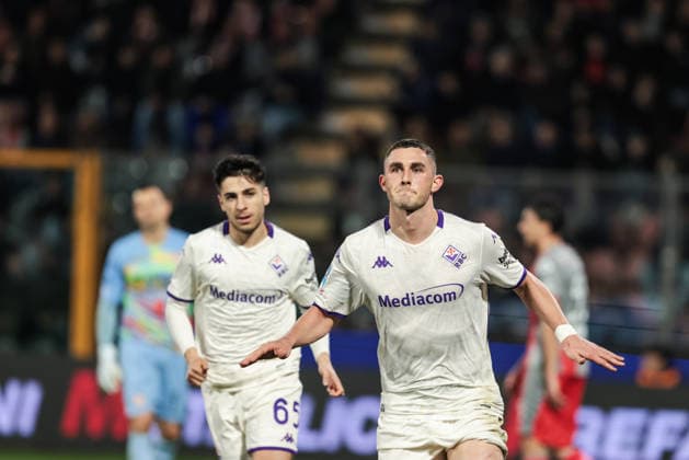 US Cremonese v ACF Fiorentina - Serie A Roberto Piccoli of ACF Fiorentina celebrates after scoring a goal during the Serie A football match between US Cremonese and ACF Fiorentina at Giovanni Zini Stadium in Cremona, Italy, on March 16, 2026. Cremona Italy  Copyright: xEmanuelexComincinix originalFilename:comincini-uscremon260316_npM16.jpg