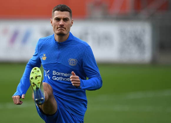 16.03.2026, xophax, Fussball , UEFA Champions League , 2025 2026 , Bayer Leverkusen. Training vor dem Rückspiel gegen Arsenal London. Patrik Schick ( Bayer Leverkusen ) Leverkusen