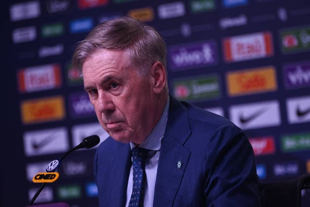 Brazil Coach Carlo Ancelotti announces squad for friendlies against France and Croatia RIO DE JANEIRO, BRAZIL - MARCH 16 : Carlo Ancelotti, head coach of the Brazil national football team, announces the list of players called up for the friendly matches against France national football team and Croatia national football team at the headquarters of the Brazilian Football Confederation in Rio de Janeiro, Brazil on March 16, 2026. The matches are scheduled to take place on March 26 and March 31. The announcement marks Brazil’s final squad call-up before the selection of the final roster for the 2026 FIFA World Cup, WM, Weltmeisterschaft, Fussball Fabio Teixeira Anadolu Rio de Janeiro Brazil. Editorial use only. Please get in touch for any other usage.  Copyright: x2026xAnadoluxFabioxTeixeirax