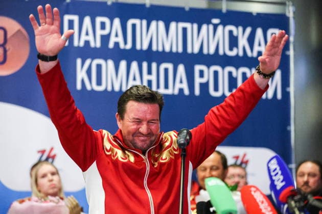 RUSSIA, MOSCOW - MARCH 17, 2026: Senior coach Alexei Kobelev is seen during a welcoming ceremony for Russian athletes returning home after the 2026 Winter Paralympic Games, at Moscow™s Vnukovo International Airport. The Russian team scored third in the overall medal standings, bringing home the total of 12 medals (8 gold, 1 silver and 3 bronze) Russian Athletes Welcomed At Vnukovo Airport After 2026 Winter Paralympics  - ZUMAt113 20260317_zaa_t113_023 Copyright: xYevgenyxMessmanx