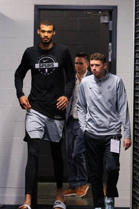 March 16, 2026, Inglewood, California, USA: Victor Wembanyama 1 of the San Antonio Spurs arrives to a press conference, PK, Pressekonferenz after winning a regular season NBA, Basketball Herren, USA game against the Los Angeles Clippers on Monday March 16, 2026 at Intuit Dome Arena in Inglewood, California. JAVIER ROJAS PI Inglewood USA - ZUMAp124 20260316_zaa_p124_099 Copyright: xJavierxRojasx
