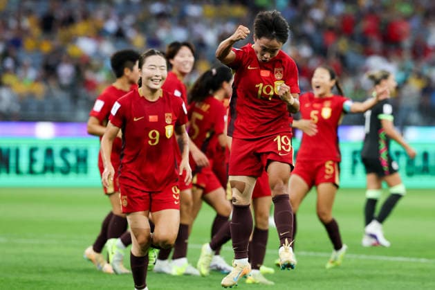 PERTH, AUSTRALIA - MARCH 17: Zhang Linyan 19 of China celebrates scoring a goal during the AFC Women s Asian Cup Australia 2026 Semifinal match between Australia and China at Perth Stadium on March 17, 2026 in Perth, Australia.  Copyright: xWuxZhizhaox 111628861265