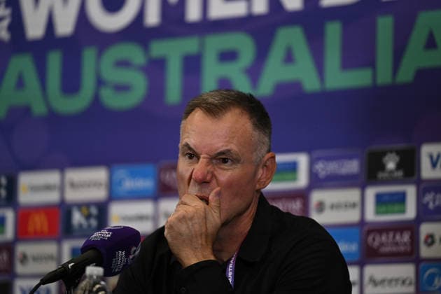 SOCCER ASIAN CUP WOMEN MATILDAS CHINA, A dejected China™s head coach Ante Milicic during the post match press conefernce following China™s loss to Australia during the AFC Women s Asian Cup Semi Final 1 match between Australia and China at Optus Stadium in Perth, Tuesday, March 17, 2026. ( NO ARCHIVING, EDITORIAL USE ONLY Perth Western Australia Australia  Copyright: xDeanxLewinsx 20260317182103248109