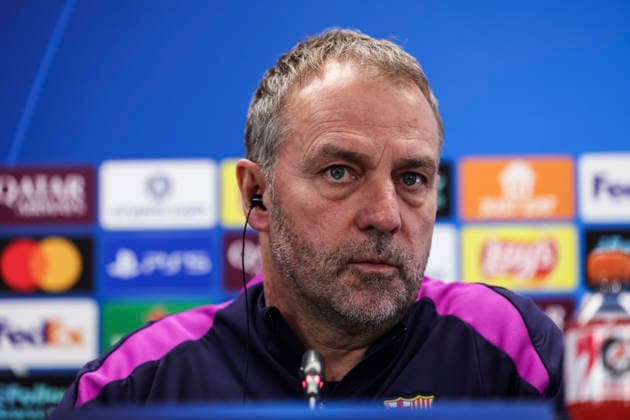 March 17, 2026, Sant Joan Despi, Barcelona, SPAIN: Hansi Flick, head coach of FC Barcelona, Barca attends his press conference, PK, Pressekonferenz during the training day of FC Barcelona ahead the UEFA Champions League 2025 26, football match against Newcastle United at Ciudad Esportiva Joan Gamper on March 17, 2026 in Sant Joan Despi, Barcelona, Spain. FC Barcelona Training Session And Press Conference - UEFA Champions League 2025 26 - ZUMAa181 20260317_zaa_a181_036 Copyright: xJavierxBorregox