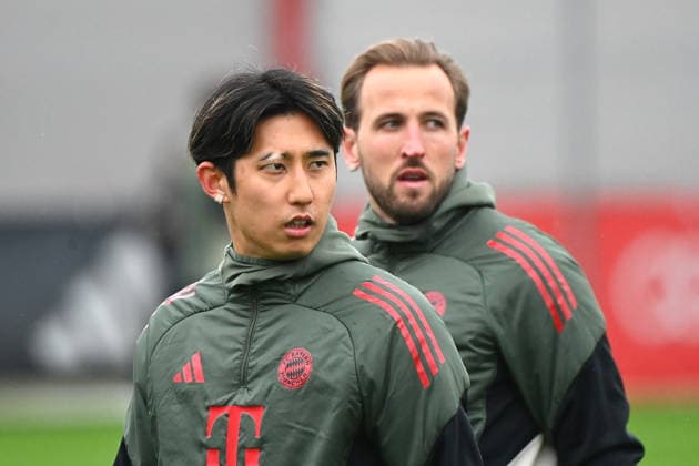v.li:Sven ULREICH,Torwart (Bayern Muenchen), Harry KANE (Bayern Muenchen). Abschlusstraining am 17.03.2026. Fussball Champions League,Saison 2025 26, Achtelfinale FC Bayern Muenchen - Atalanta Bergamo am 18.03.2026.