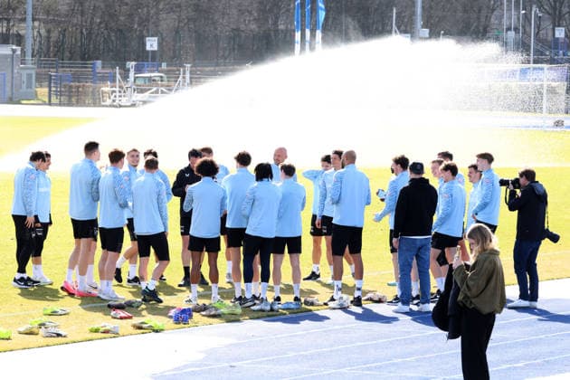 DEU, DFL, 2. FBL Hertha BSC, Training, 17.03.2026, Hanns-Braun-Stadion, Berlin, DEU, DFL, 2. FBL Hertha BSC, Training, im Bild Hertha-Spielerkreis DFL - regulations prohibit any use of Photographs as image sequences and or quasi-video