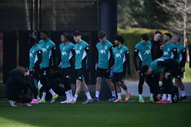 Liverpool players train ahead of Galatasaray match LIVERPOOL, UNITED KINGDOM - MARCH 17: Liverpool players take part in a training session at the AXA Training Centre ahead of their UEFA Champions League round of 16 second leg match against Galatasaray in Liverpool, United Kingdom on March 17, 2026. Rasid Necati Aslim Anadolu Liverpool United Kingdom. Editorial use only. Please get in touch for any other usage.  Copyright: x2026xAnadoluxRasidxNecatixAslimx