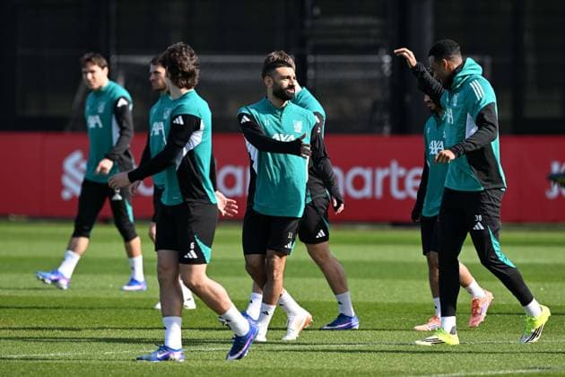 Liverpool players train ahead of Galatasaray match LIVERPOOL, UNITED KINGDOM - MARCH 17: Liverpool player Mohamed Salah takes part in a training session at the AXA Training Centre ahead of their UEFA Champions League round of 16 second leg match against Galatasaray in Liverpool, United Kingdom on March 17, 2026. Rasid Necati Aslim Anadolu Liverpool United Kingdom. Editorial use only. Please get in touch for any other usage.  Copyright: x2026xAnadoluxRasidxNecatixAslimx