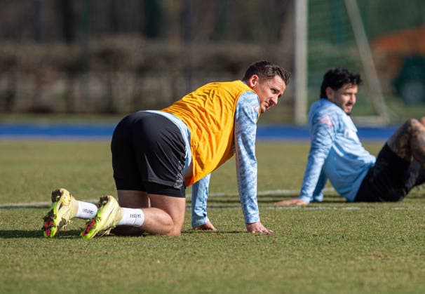 Fussball, Herren, Saison 2025 26, 2. Bundesliga, Hertha BSC, Training, v.l. Paul Seguin (Hertha BSC), Kevin Sessa (Hertha BSC), 17.03. 2026,