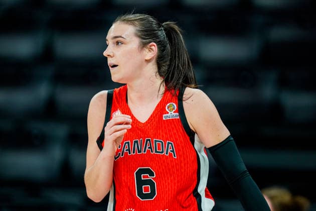 Australia v Canada - Women s World Cup 2026 Qualifier Bridget Carleton of Canada looks on during the Women s World Cup 2026 Qualifier between Australia and Canada at Turkcell Basketball Development Center in Istanbul, Turkey, on March 17, 2026. Istanbul Istanbul Turkey  Copyright: xYagizxGurtugx originalFilename:gurtug-australi260317_npB8y.jpg